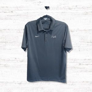 Nike Run Dri Fit Grey Polo Shirt Mens Size Medium